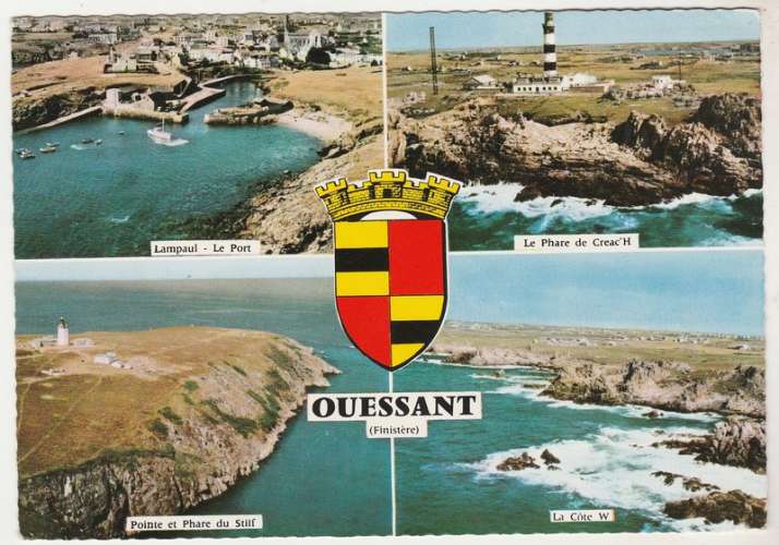 Cpsm 29 Ouessant Multivues blason