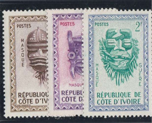 COTE D'IVOIRE n° 181-182-183 neufs *