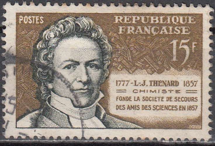 France 1957 Michel 1174 O Cote (2008) 0.50 € Louis Jacques Thénard chimiste Cachet rond
