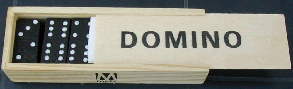 Jeu Domino boîte en bois marquée ville de Metz