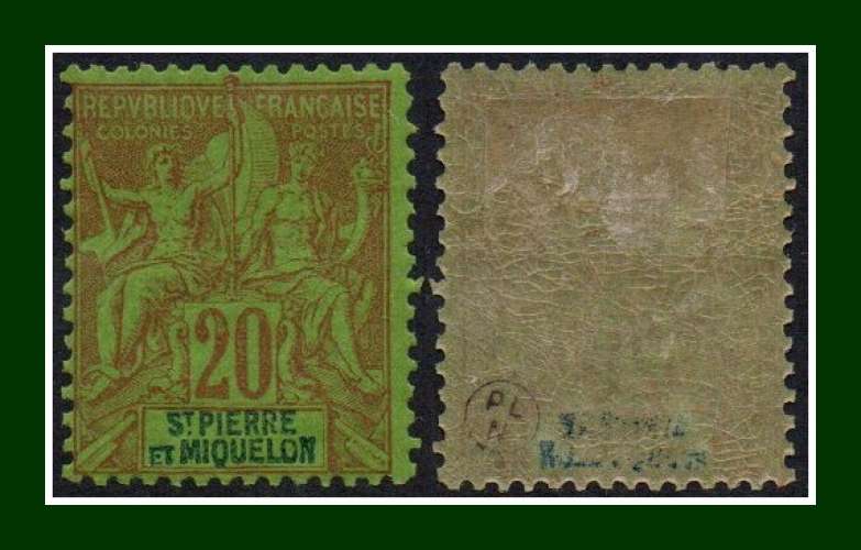 St Pierre & Miquelon N° 65 * Signé (cote XX)