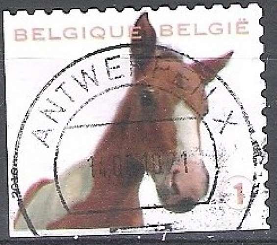  Belgique 2010 COB 4012 O Cote (2016) 1.25 Euro Tête de poulain Cachet rond