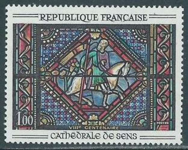 FRANCE 1964 Y&T 1427 Neuf ** - Vitrail de la cathédrale de Sens , St Paul sur le chemin de Damas