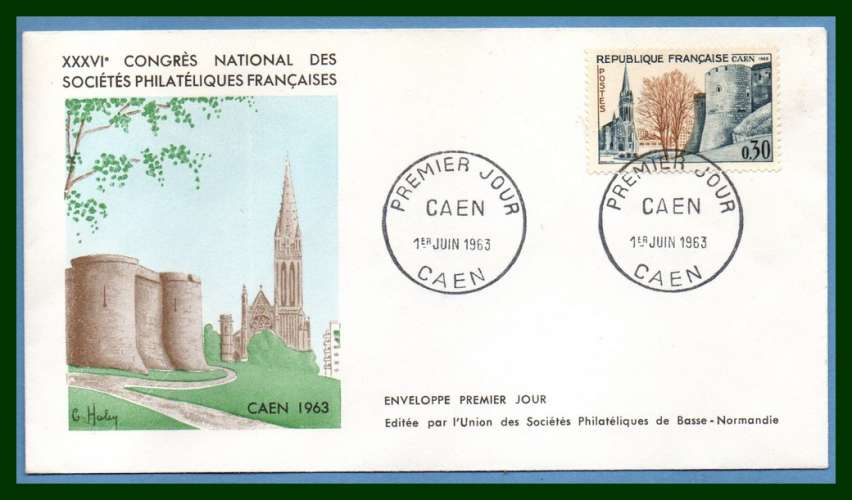 FDC Château de Caen 1963