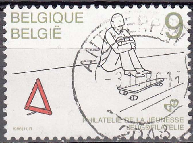  Belgique 1986 COB 2224 O Cote (2016) 0.40 Euro Humour Cachet rond