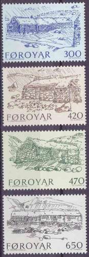 FEROE 1987 NEUF** MNH N° 139 à 142 Architecture traditionnelle