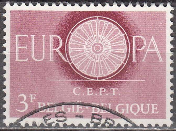  Belgique 1960 COB 1150 O Cote (2016) 0.30 Euro Europa CEPT Roue à 19 rayons Cachet rond