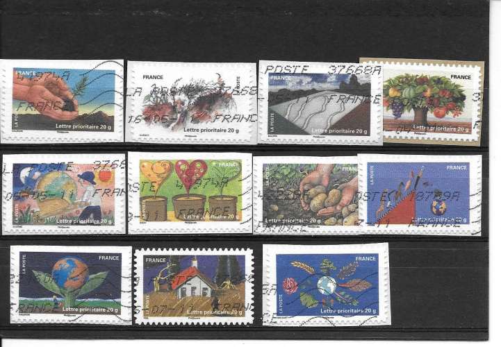 FRANCE 526-528à537 oblitérés numérique