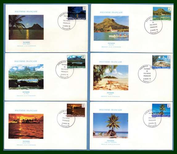 Polynésie FDC N° 132 /7 complet Paysages 1979 