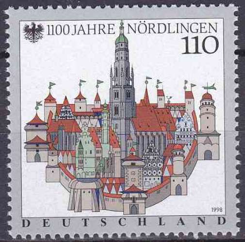 ALLEMAGNE 1998 NEUF** MNH N° 1797 1100e anniversaire de la ville de Nördlingen