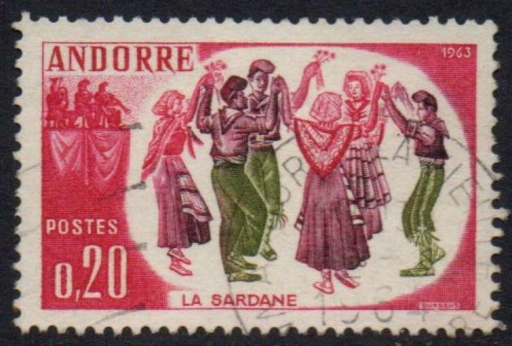 ANDORRE N° 166 Obl   (cote X €) La Sardane