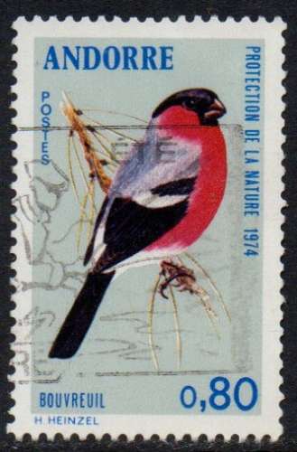 ANDORRE N° 241 Obl Oiseau Bouvreuil
