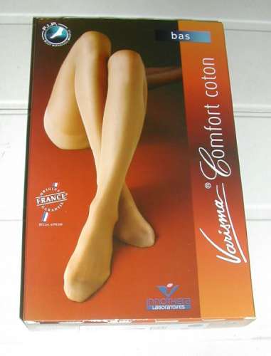 Bas de Compression Veineuse élastique Noir Varisma Comfort Coton