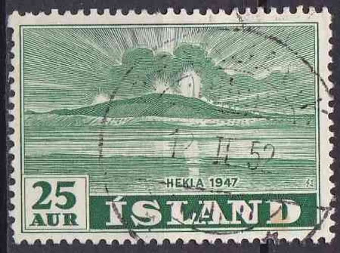 ISLANDE 1948 OBLITERE N° 209 Volcan