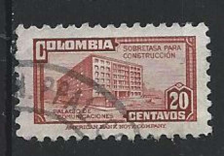 Colombie - 1945-48 - Y & T n° 384D - Pour le Fonds de reconstruction de l'Hôtel des Postes - O.