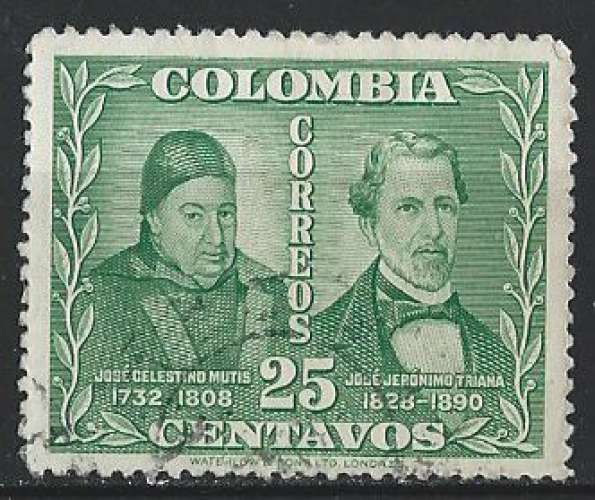 Colombie - 1947-48 - Y & T n° 415 - José Celestino Mutis et José Jeronimo Triana, botanistes - O.