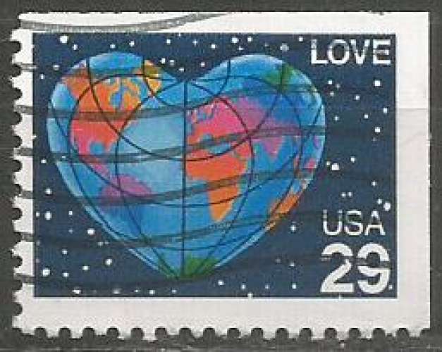 Etats-Unis - Y&T 1938_a - Love - Globe en forme de coeur