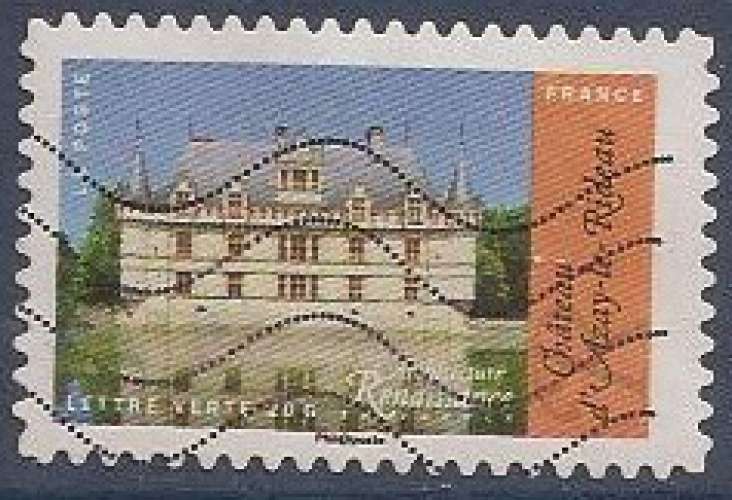 FRANCE 2015 : yt 1116 Oblitéré/Used # Architecture Renaissance Château d'Azay-le-Rideau