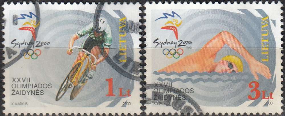 Lietuva 2000 Michel 735 - 736 O Cote (2013) 4.00 Euro Jeux Olympiques Sydney Cachet rond