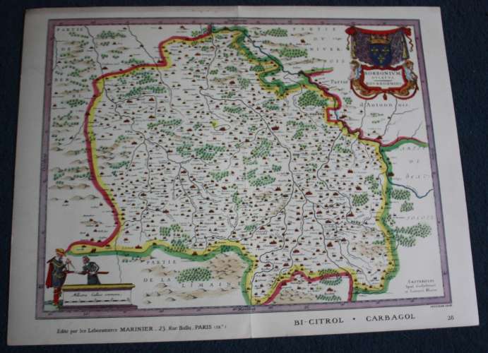 Carte France Laboratoires Bourbonnium Ducatus - Bourbonnais
