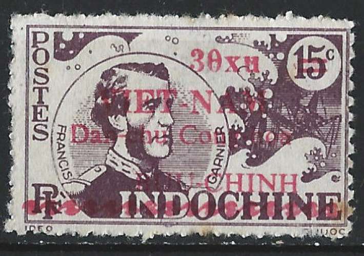 Vietnam (Nord) - 1946 - Y & T n° 24 - Timbres d'Indochine surchargés - Francis Garnier - MH sans gom