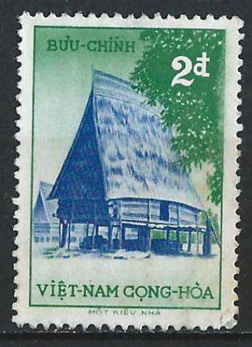 Vietnam (Sud) - 1957 - Y & T n° 68 - Hauts-plateaux - Maison en montagne - MH sans gomme