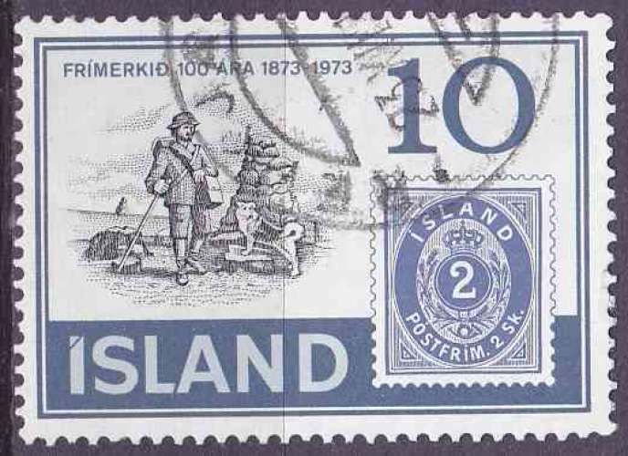 ISLANDE 1973 OBLITERE N° 426 Centenaire du premier timbre islandais