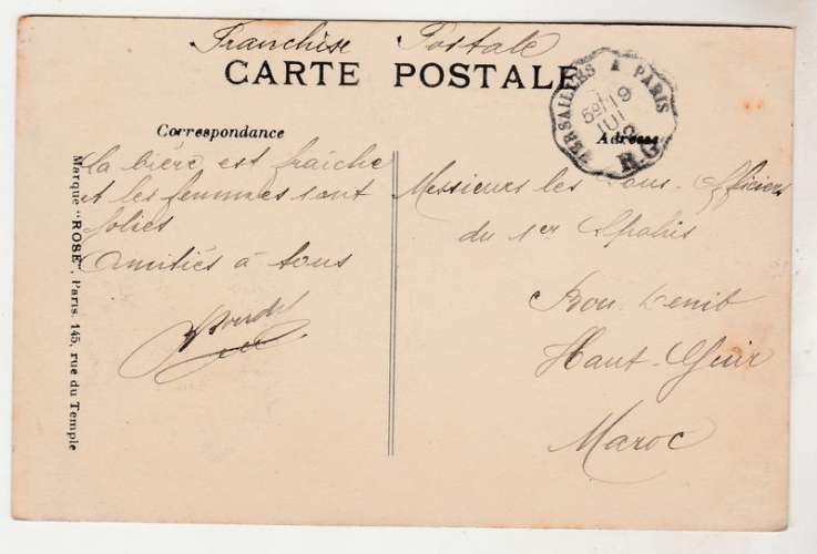 cpa 78 Versailles Château Façade ouest .: cachet convoyeur 