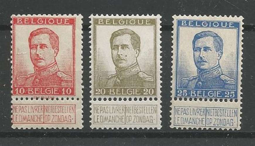 Belgique - 1912 - Albert 1 er - Tp n°123 / 5 - Neuf **