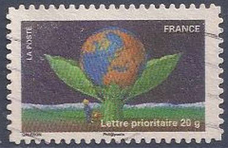 FRANCE 2011 : yt 535 Oblitéré/Used # Fête du Timbre - Le timbre fête la terre