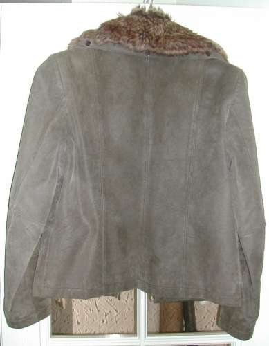 Blouson River Skin cuir croûte de porc veste avec col en fourrure taille L