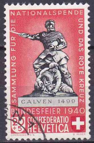 SUISSE 1940 OBLITERE N° 351a Croix-Rouge