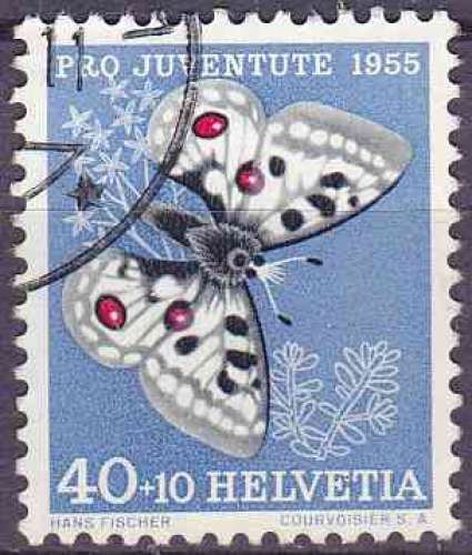 SUISSE 1955 OBLITERE N° 571 papillons