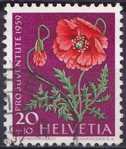 SUISSE 1959 OBLITERE N° 636 Fleurs