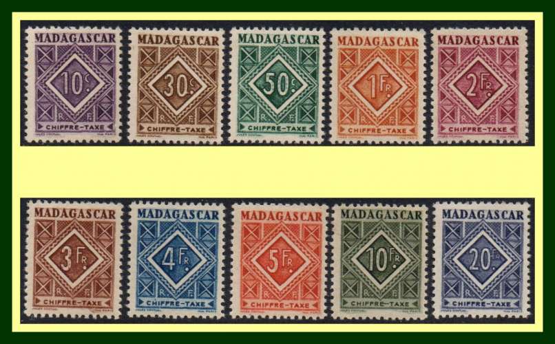  Madagascar Taxe N° 31 / 40 ** complet (le 31*)