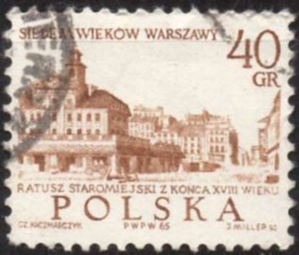 2761 - Y&T n° 1452 - oblitéré - Varsovie au XVIIIe - 1965 - Pologne