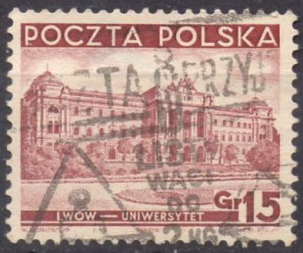 2623 - Y&T n° 393 - oblitéré - Université de Lwow - 1937/39 - Pologne