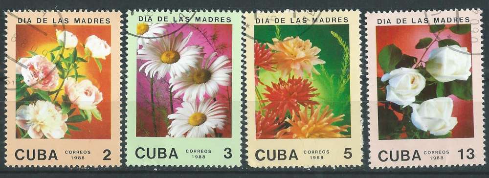 Cuba - Y&T 2834/2835/2836/2837 (o) - Fleurs -