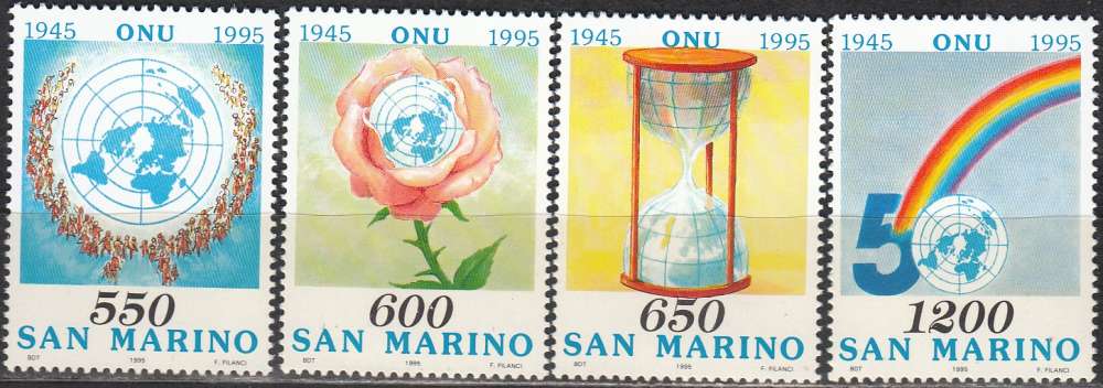  San Marino 1995 Michel 1603 - 1606 Neuf ** Cote (2006) 3.00 Euro 50 Ans Nations Unies 