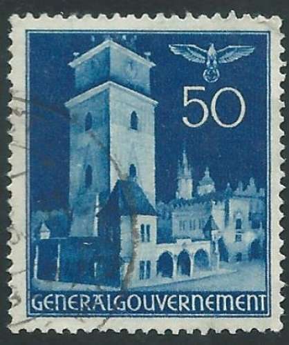 Pologne - Occupation Allemande - Y&T 0064 (o) - Hôtel de ville -