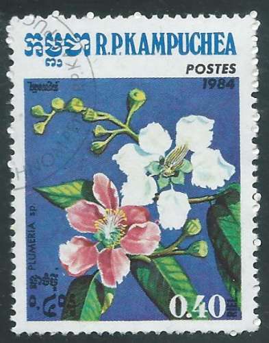 Kampuchea - Y&T 0478 (o) - Fleurs -