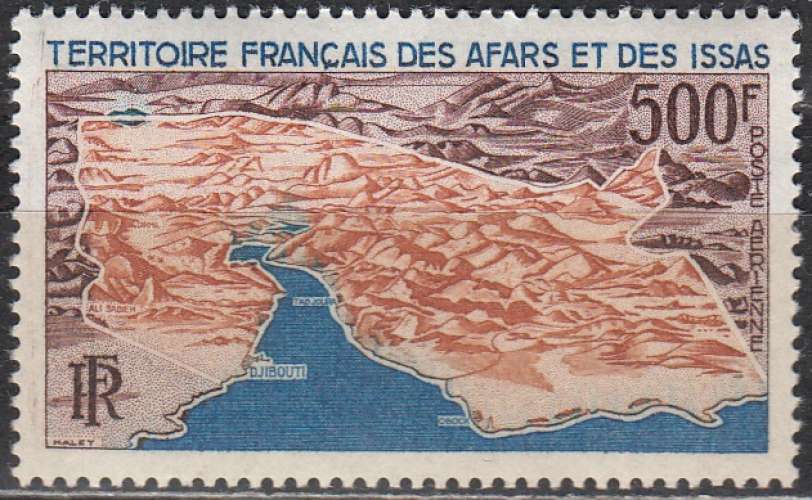 Afars & Issas 1968 Michel 18 Neuf ** Cote (2005) 32.00 Euro Carte rélief du territoire