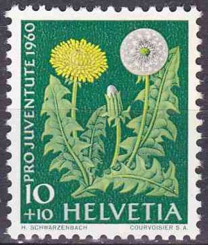 SUISSE 1960 NEUF charnière N° 669 fleurs