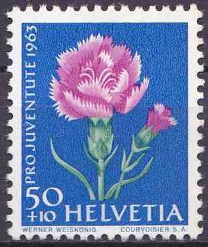 SUISSE 1963 NEUF charnière N° 725 fleurs