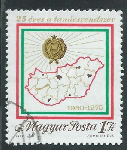 Hongrie - Y&T 2451 (o) - Carte de la Hongrie -