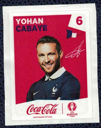 Sticker Coca Cola Euro 2016 Yohan Cabaye France N° 6