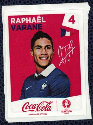 Sticker Coca Cola Euro 2016 Raphaël Varane France N° 4