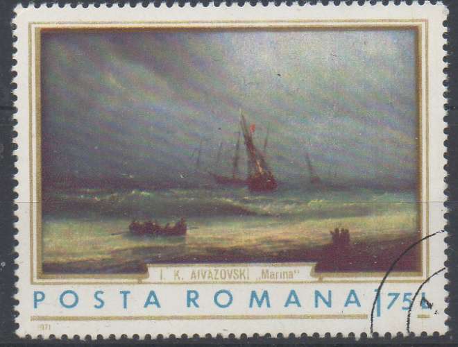 Roumanie 1971 - y & t : 2630 - Peinture : mer et bateau