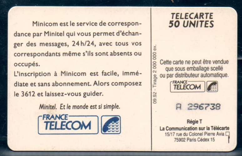 France F271B 3612 MINICOM 1 50U-SO3 Édition 09/92