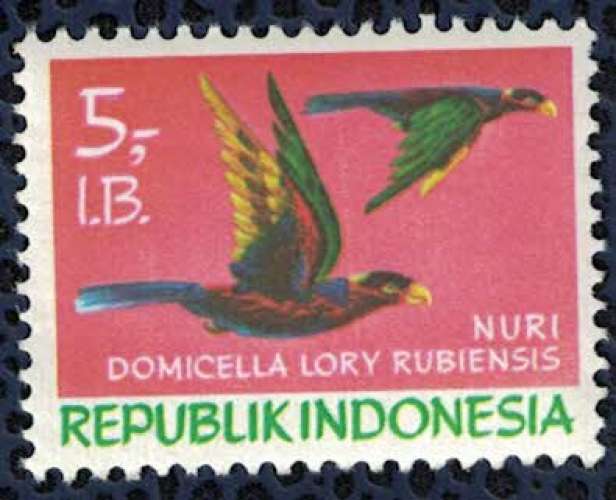 Indonésie 1970 neuf avec gomme Oiseau Lorius lory Lori Tricolore SU